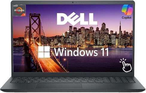 Dell Inspiron, 15.6" FHD Business Touch Laptop, 32GB RAM 1.5TB Storage (1TB SSD+512GB Docking Station Set), AMD Ryzen 7 7730U (Up to 4.5 Ghz), Windows 11, Numeric Keypad, SD Card Reader, Black in Saudi Arabia