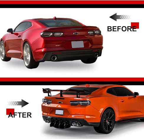 شفة ممتص الصدمات الخلفي متوافقة مع 2016-2024 Camaro LS LT1 LT SS (باستثناء طراز ZL1) كوبيه وموزع ناشر خلفي ببابين قابل للتحويل من ألياف الكربون in Saudi Arabia