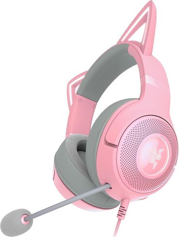 سماعة الرأس السلكية Razer Kraken Kitty V2 USB: Gengar Spikes - تيار الإضاءة التفاعلية - ميكروفون قلبي فائق الوضوح - برامج تشغيل 40 مم - صوت محيطي 7.1 - وسائد أذن مريحة - إصدار Pokemon Gengar in Kuwait