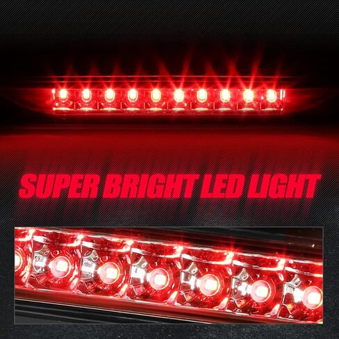 مصباح الفرامل الثالث LED من Auto Dynasty متوافق مع 2007-2017 دودج كاليبر دورانجو جيب كومباس جراند شيروكي، مصباح شحن الكابينة المركزي الخلفي، ضوء توقف عالي، عدسة شفافة للإسكان الأسود in Saudi Arabia
