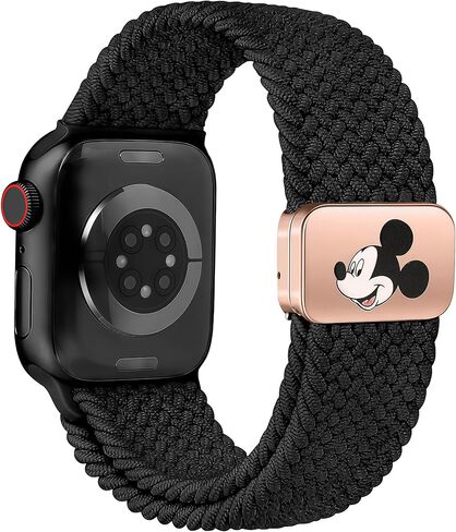 حزام بإبزيم مغناطيسي من الكرتون المضفر متوافق مع أساور ساعة Apple 40/38/41/42/44/45/46/49 مم للنساء والرجال، حزام منسوج من النايلون المرن القابل للتمدد لسلسلة iWatch 11 10 9 8 7 6 5 4 SE/Ultra 3 2 1 in Kuwait
