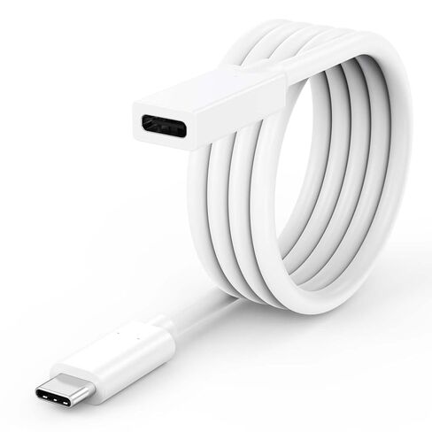 كابل تمديد USB C بطول 10 أقدام، عبوتان، كابل موسع USBC 15 وات/3 أمبير شحن سريع و480 ميجابت في الثانية، سلك USB-C ذكر إلى أنثى لـ Mag-Safe، Apple Watch، iPhone 16/15 PM، HomePod، GalaxyS25، iPad Pro (أبيض 10 قدم) in Kuwait