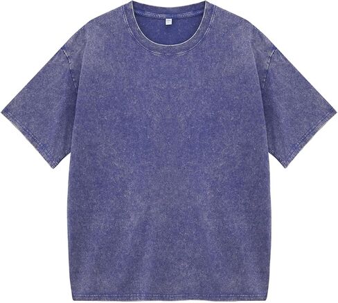 Oversized T-Shirt Heavy Cotton Washed, Short Sleeve Tees Acid Wash for Men Women, Summer Tops Baggy T Shirts Unisex in Saudi Arabia