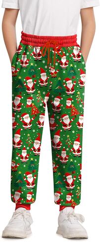 Unisex Kids 4th of July American Flag Print Pants Patriotic Drawstring Jogger with Pockets 6-14 Years in Saudi Arabia