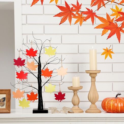 24" Thanksgiving Gratitude Tree with Leaves Kit Seasonal Holiday Decoration with Writing Pen Hemp Rope DIY Fall Decorations Craft Kit for Autumn Home Desktop Thanksgiving Decor(Classic) in Saudi Arabia