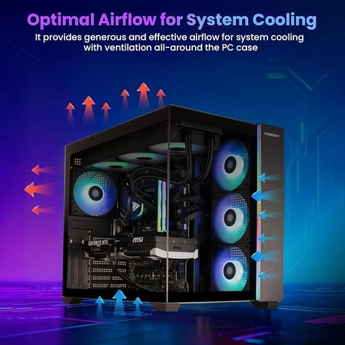 STORMCRAFT Falcon AI Gaming PC Desktop Intel Core Ultra 7 265F 5.3 GHz,Geforce RTX 5070,32GB DDR5 RGB Memory 6000MHz,1TB NVME SSD,360 AIO Cooler,B860 Chipset,850w Gold PSU,WiFi,BT,USB-C Computers in Saudi Arabia