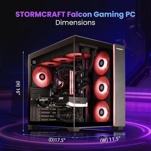 STORMCRAFT Falcon AI Gaming PC Desktop Intel Core Ultra 7 265F 5.3 GHz,Geforce RTX 5070,32GB DDR5 RGB Memory 6000MHz,1TB NVME SSD,360 AIO Cooler,B860 Chipset,850w Gold PSU,WiFi,BT,USB-C Computers in Saudi Arabia