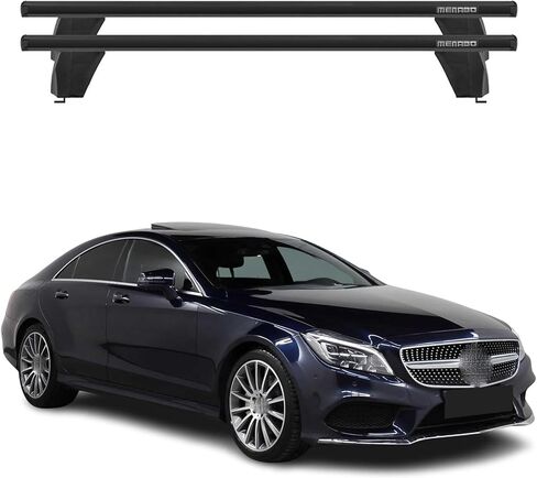 قضبان متقاطعة لسقف OMAC لسيارة Mercedes CLS Class C218 2012-2018 قابلة للقفل بوزن 165 رطل من الألومنيوم الفضي قطعتان تناسب حاملات البضائع في نقاط التثبيت ودراجة كاياك على الجليد in Saudi Arabia