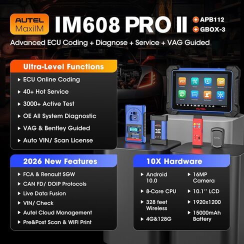 Autel MaxiIM IM608 PRO 2, 2024 Newest IM608 PRO II with XP400 PRO/ GBOX3/ APB112 ($1000 Bundle), Up of IM608 IM608S IM508S, Advanced ECU Coding, 3K Active Test, 40+ Service, Full Diagnose, CAN FD&DOIP in Saudi Arabia