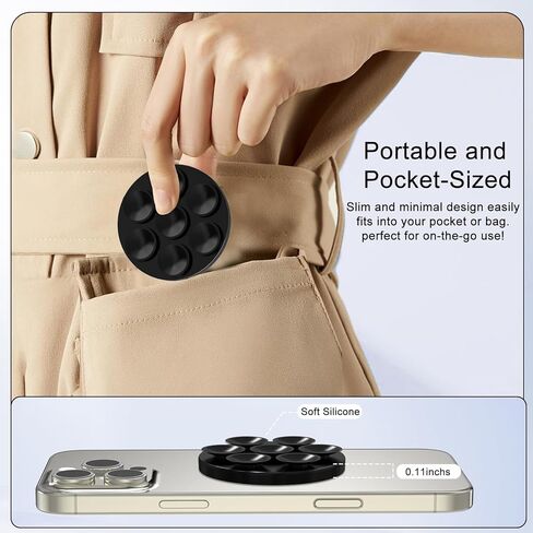 Magnetic Suction Cup Phone Mount for MagSafe Case, Silicone Octo Cup Buddy Sticky Grip Holder for iPhone, Removable Hands-Free Mirror Shower Phone in Saudi Arabia