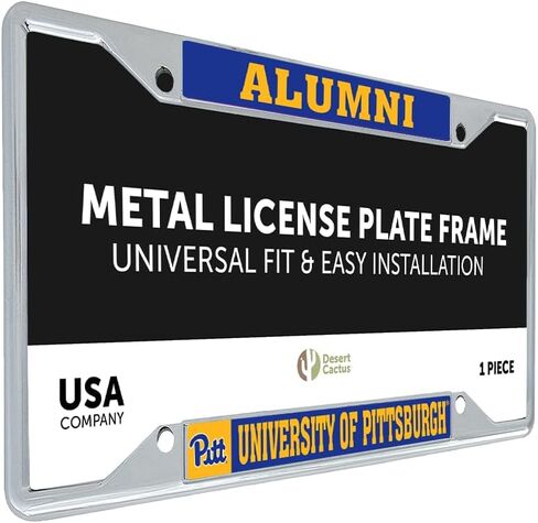 Desert Cactus University of Pittsburgh Car Accessories UP Pitt Panthers Metal License Plate Frame for Front or Rear of Car (Alumni Blue) in Saudi Arabia