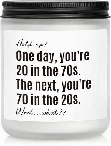 70th Birthday Gifts for Women Men, Unique 70th Birthday Gifts, Happy 70 Year Old Bday Present for Mom Dad, 70 Year Old Bday Decorations, Bday Candle 7oz Soy Wax Lavender & Woods Scented in Saudi Arabia