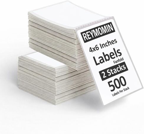 ملصقات شحن حرارية مقاس 4 × 6 بوصات - 500 ملصق لكل مجموعة - متوافقة مباشرة مع طابعة ملصقات Polono PL80E ونماذج Polono الأخرى in Kuwait