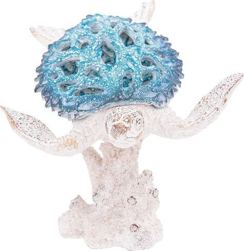 Dolphins and Sea Turtle Swimming on Coral Reef – Ocean Figurine Coastal Tabletop Decor | Sea Life Sculpture Beach House Nautical Room Accents (10.75 x 9.5 in) by Corner Merchant in Saudi Arabia