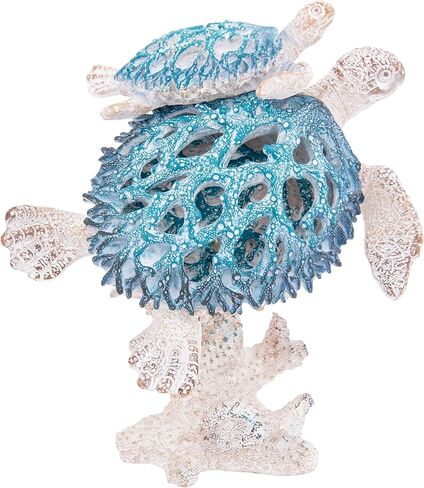 Dolphins and Sea Turtle Swimming on Coral Reef – Ocean Figurine Coastal Tabletop Decor | Sea Life Sculpture Beach House Nautical Room Accents (10.75 x 9.5 in) by Corner Merchant in Saudi Arabia