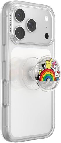 PopSockets Round Phone Grip Compatible with MagSafe, Adapter Ring Included, Phone Holder, Wireless Charging Compatible, Sanrio - Over The Rainbow Hello Kitty in Saudi Arabia