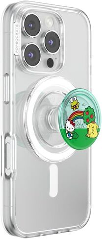 PopSockets Round Phone Grip Compatible with MagSafe, Adapter Ring Included, Phone Holder, Wireless Charging Compatible, Sanrio - Over The Rainbow Hello Kitty in Saudi Arabia