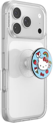 PopSockets Round Phone Grip Compatible with MagSafe, Adapter Ring Included, Phone Holder, Wireless Charging Compatible, Sanrio - Over The Rainbow Hello Kitty in Saudi Arabia