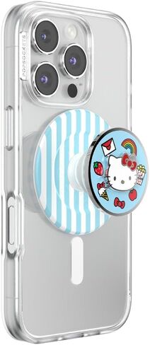 PopSockets Round Phone Grip Compatible with MagSafe, Adapter Ring Included, Phone Holder, Wireless Charging Compatible, Sanrio - Over The Rainbow Hello Kitty in Saudi Arabia