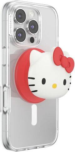 PopSockets Round Phone Grip Compatible with MagSafe, Adapter Ring Included, Phone Holder, Wireless Charging Compatible, Sanrio - Over The Rainbow Hello Kitty in Saudi Arabia