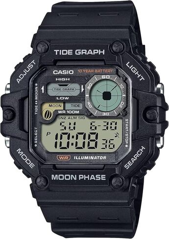 Casio Illuminator Tide Graph Moon Phase ساعة رقمية ببطارية تدوم 10 سنوات WS-1700H-5AV in Saudi Arabia