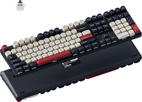 Keychron KJ5 Wireless Mechanical Keyboard, 2.4 GHz Bluetooth QMK 100% Layout RGB, Hot-swappable Brown Switch Compatible with Mac Windows Linux, Non-Shine-Through PBT Keycaps for Gaming - Dark Blue in Kuwait