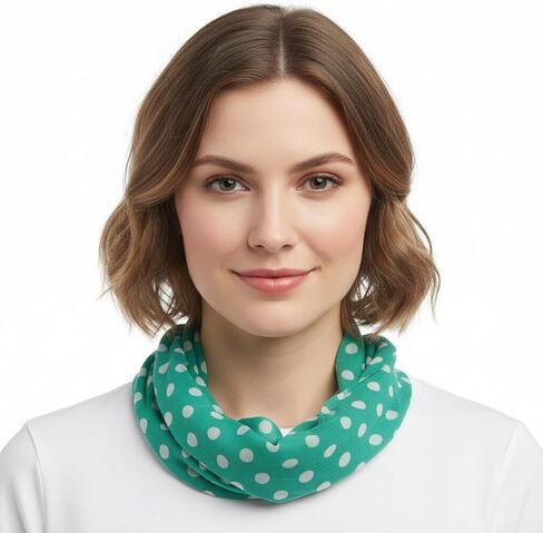 Peach Couture Light and Sheer Polka Dot Circle Print Infinity Loop Scarf in Saudi Arabia