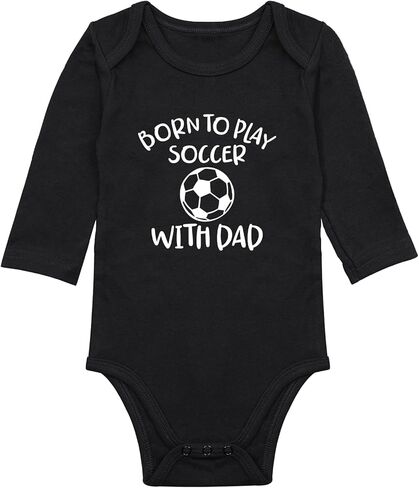 Daddy Soccer Baby Bodysuit I Love My Daddy Baby Bodysuits Soccer Clothes Dad Babies Romper Unisex in Kuwait
