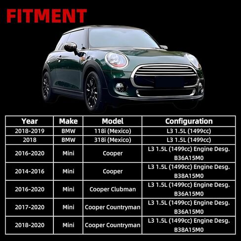 غطاء صمام MITZONE متوافق مع 2014-2020 Mini Cooper 2016-2020 Cooper Clubman 2017-2020 Cooper Countryman، 2018-2019 BMW 318i 118i L3 1.5L، استبدل 11127611277 بحشية ومسمار in Saudi Arabia