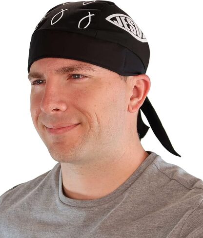 Black Skull Cap with Red Heart and Swirls Rhinestud - American Made Embellished Classic Skull Cap Doo Rag Do Rag Headwrap - Made in USA! in Kuwait
