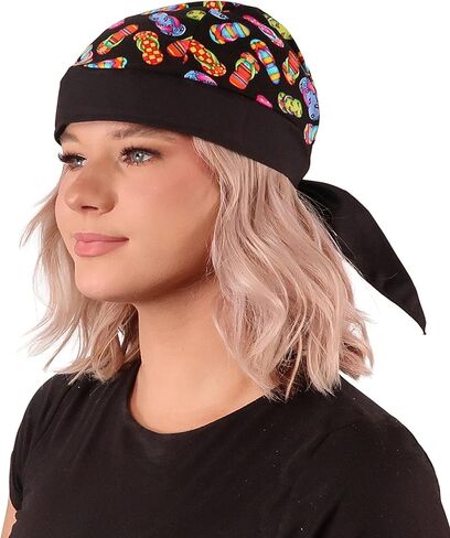 Black Skull Cap with Red Heart and Swirls Rhinestud - American Made Embellished Classic Skull Cap Doo Rag Do Rag Headwrap - Made in USA! in Kuwait