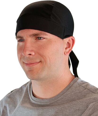 Black Skull Cap with Red Heart and Swirls Rhinestud - American Made Embellished Classic Skull Cap Doo Rag Do Rag Headwrap - Made in USA! in Kuwait