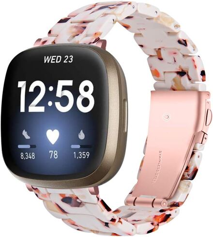 Resin Band Compatible for Fitbit Versa 4/Sense 2 Replacement Band Strap Breathable Bracelet Band for Fitbit Versa 4 Smartwatch Accessories in Saudi Arabia
