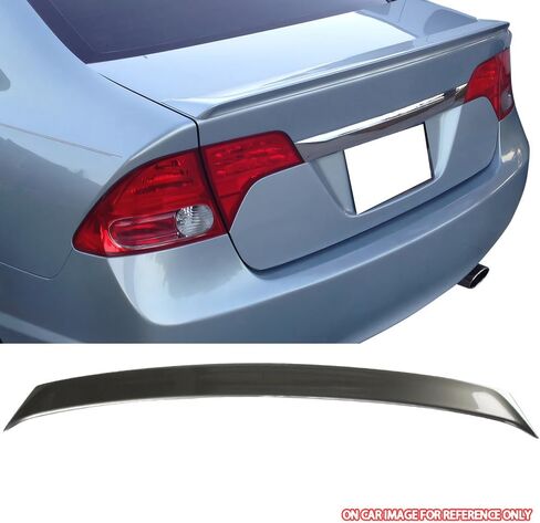 Trunk Spoiler Compatible with 2006-2011 Honda Civic 8th, Performance Style Unpainted Raw Material Black ABS Rear Tail Lip Deck Boot Wing by IKON MOTORSPORTS, 2007 2008 2009 2010 in Saudi Arabia