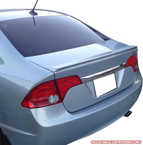 Trunk Spoiler Compatible with 2006-2011 Honda Civic 8th, Performance Style Unpainted Raw Material Black ABS Rear Tail Lip Deck Boot Wing by IKON MOTORSPORTS, 2007 2008 2009 2010 in Saudi Arabia