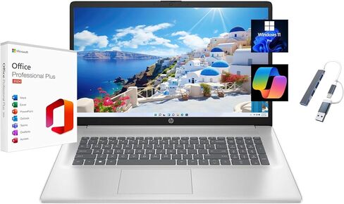 كمبيوتر محمول HP 17 Business، شاشة 17.3 بوصة HD+، معالج Intel Core i3-1125G4 من الجيل الحادي عشر، ذاكرة الوصول العشوائي 8 جيجابايت، 256 جيجابايت SSD، واي فاي، HDMI، كاميرا ويب، Windows 11 Pro، فضي in Kuwait