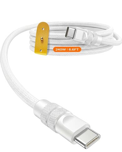 chubbycable Lite USB C to USB C Cable 240W Super Fast Charger Type C 10FT Cord Braided Nylon Charging Durable Data Transfer Cable for iPhone 17-15 Series/MacBook Pro/Air/iPad, Black in Saudi Arabia