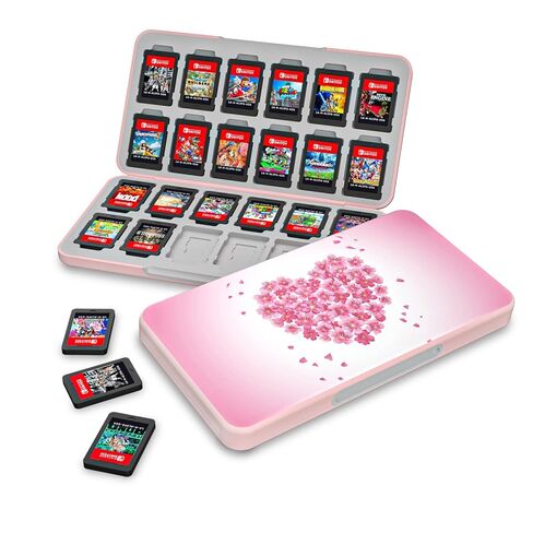 NANANINO Game Card Case for Switch/OLED/Switch 2, Pink Snow Mountain Pattern, 24 Game Card Slots, 24 Micro SD Card Slots, Portable Cartridge Holder in Saudi Arabia