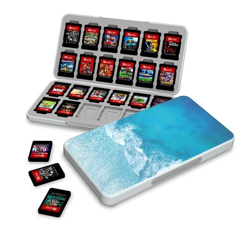 NANANINO Game Card Case for Switch/OLED/Switch 2, Pink Snow Mountain Pattern, 24 Game Card Slots, 24 Micro SD Card Slots, Portable Cartridge Holder in Saudi Arabia