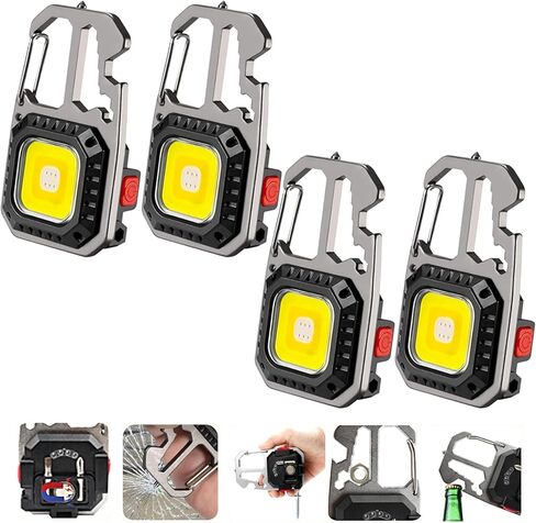 MAKDAK Cob Keychain Work Light - 2PC EDC Keychain Flashlight Rechargeable, Super Bright Flashlight for Car Repair, Emergency(Black) in Saudi Arabia