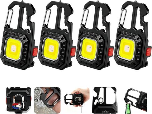 MAKDAK Cob Keychain Work Light - 2PC EDC Keychain Flashlight Rechargeable, Super Bright Flashlight for Car Repair, Emergency(Black) in Saudi Arabia