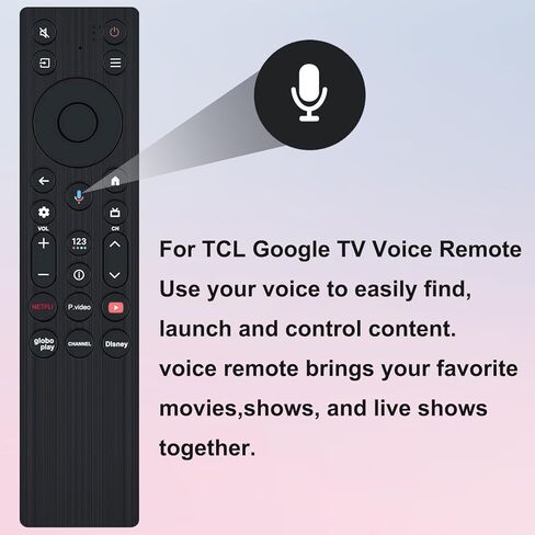 جهاز تحكم عن بعد صوتي جديد لجهاز التحكم عن بعد للتلفزيون TCL، متوافق مع تلفزيونات TCL QM5K/QM6k/QM7K LED UHD QD-Mini 4K Google الذكية in Kuwait