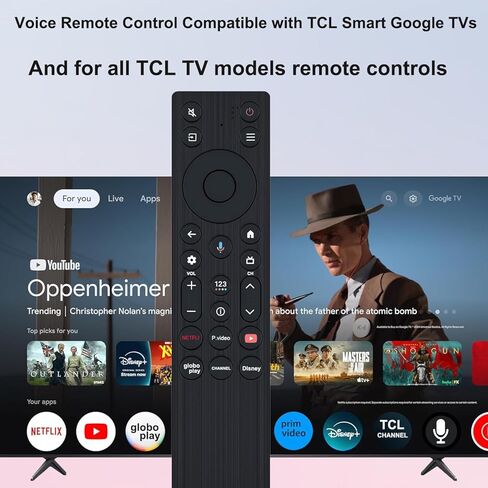 جهاز تحكم عن بعد صوتي جديد لجهاز التحكم عن بعد للتلفزيون TCL، متوافق مع تلفزيونات TCL QM5K/QM6k/QM7K LED UHD QD-Mini 4K Google الذكية in Kuwait