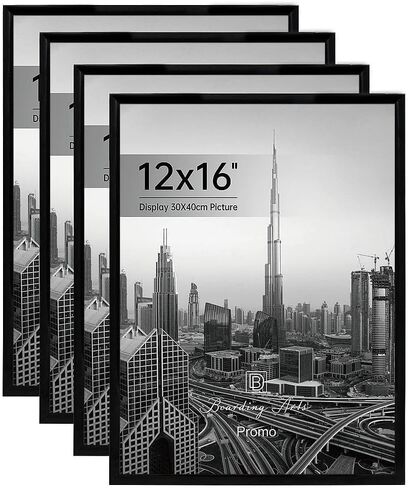 مجموعة إطارات ملصقات مقاس 20 × 28 مكونة من 4 قطع، إطارات صور مقاومة للخدش لمعرض الصور، شرائط منزلقة، إطارات صور مقاس 20 × 28 لعرض الحائط الأفقي أو العمودي، أسود in Saudi Arabia