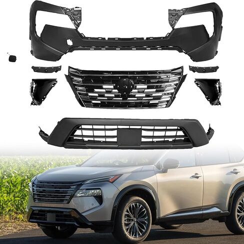 طقم شبكة غطاء المصد الأمامي مع مصابيح الضباب المتوافقة مع 2019 2020 2021 2022 2023 2024 Nissan Murano S/SL/SV in Kuwait