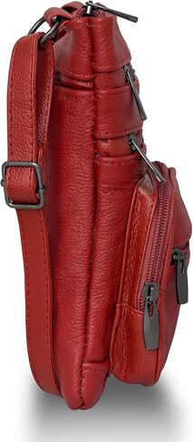 محفظة كروس جلدية للنساء من كريديز - حقيبة سفر مزودة بـ 4 سحابات، محفظة ناعمة ومتينة للنساء عصرية in Kuwait