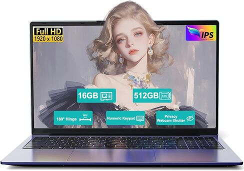 كمبيوتر محمول 15.6 بوصة FHD للطلاب AMD Ryzen 5 (Beat i5-1135G7، حتى 3.7 جيجا هرتز) 16 جيجا بايت رام 512 جيجا بايت SSD، Radeon Vega 8 GPU للألعاب مع شحن سريع 65 وات BT5.0 كاميرا ويب مصراع الخصوصية Numpad للدراسة المنزلية والمكتبية in Kuwait