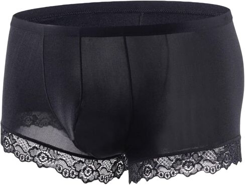 Men's Boxer Briefs Mens Sexy Underwear Naughty Lace Underwear for Men Sheer Panties Mens Lingerie Boyshorts in Saudi Arabia