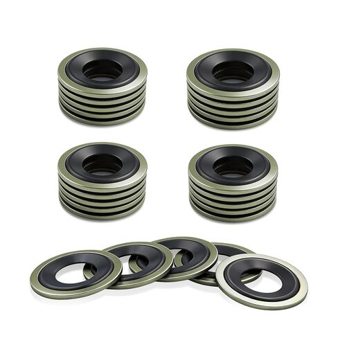 25 PCS Metal Rubber Drain Plug Gasket M14 Fits 097-025, 65269, 097-828CD,E0FZ-6734-A, E3DZ-6734-A, E9DZ-6734-B, F3DZ-6734-A, F3TZ-6734-A, F77Z-6734-AB & More (25.9mm O.D / 14mm I.D) in Saudi Arabia