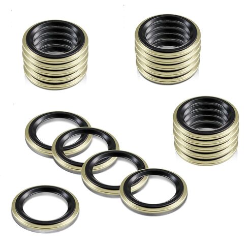 25 PCS Metal Rubber Drain Plug Gasket M14 Fits 097-025, 65269, 097-828CD,E0FZ-6734-A, E3DZ-6734-A, E9DZ-6734-B, F3DZ-6734-A, F3TZ-6734-A, F77Z-6734-AB & More (25.9mm O.D / 14mm I.D) in Saudi Arabia